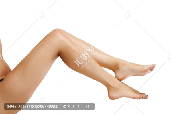 完美的女性腿；白色背景上孤立