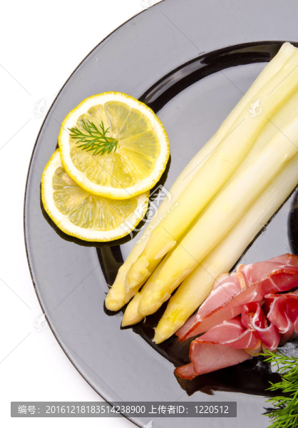 蘆筍；火腿和荷蘭醬