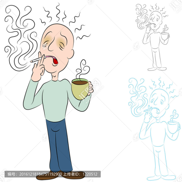 因咖啡和香煙而生病