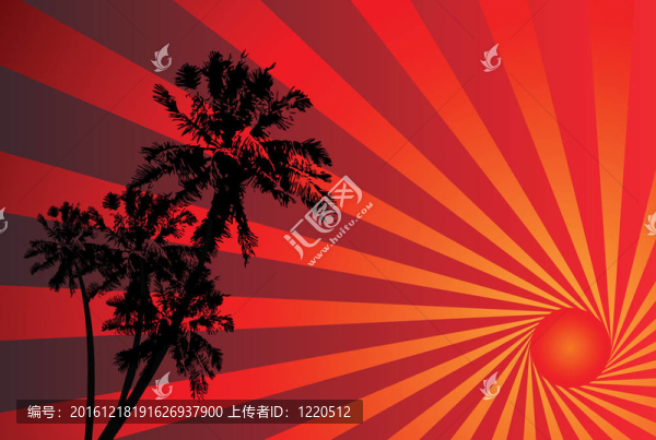 熱帶日落背景