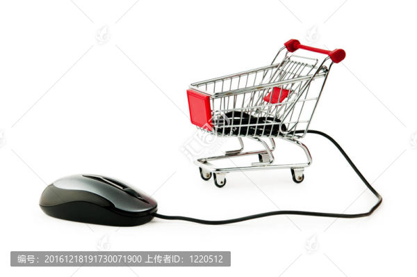網(wǎng)絡(luò)購(gòu)物概念與電腦和購(gòu)物車