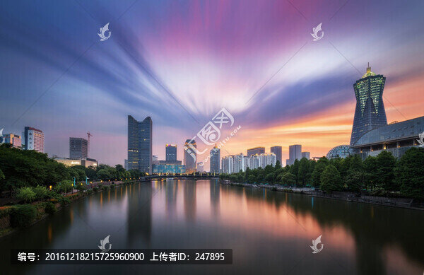 杭州,武林,晚霞