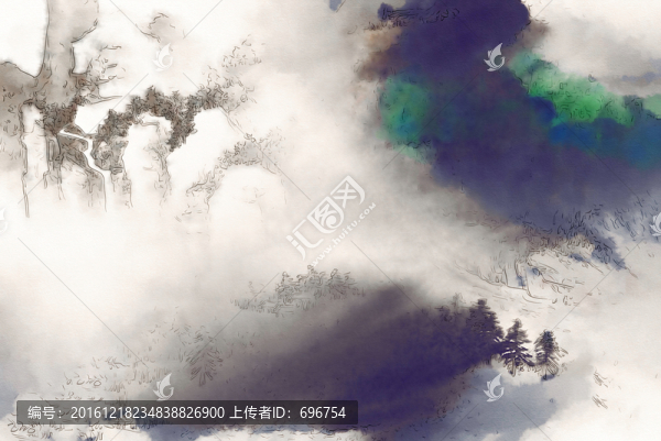 水墨抽象潑墨山水中國(guó)風(fēng)畫