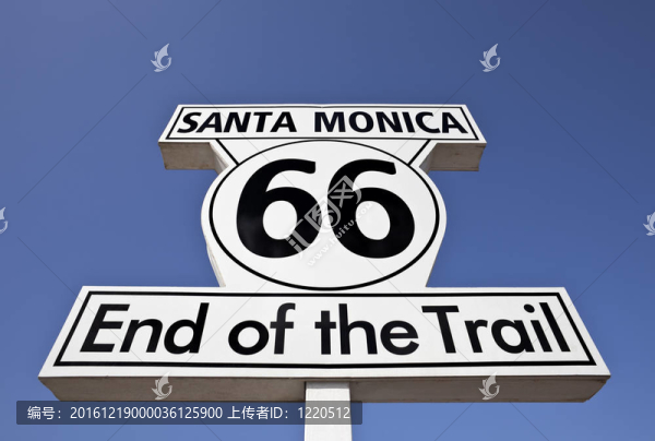 路線66結(jié)束在圣莫尼卡標志的蹤跡