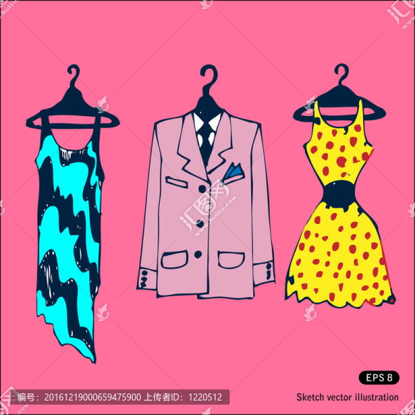 衣服掛在衣架上