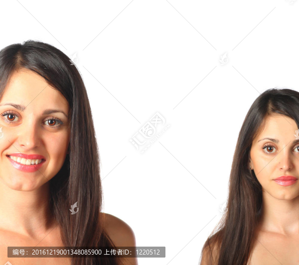 迷人的年輕女子在白色
