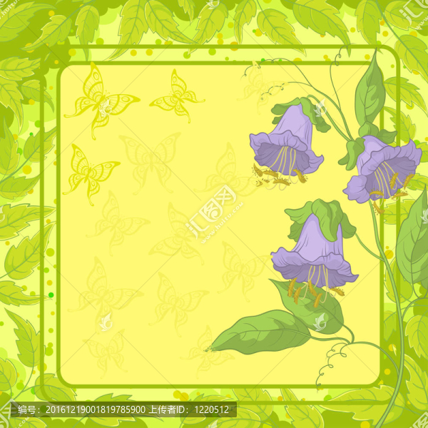 Flowers；框架；蝴蝶與樹(shù)葉