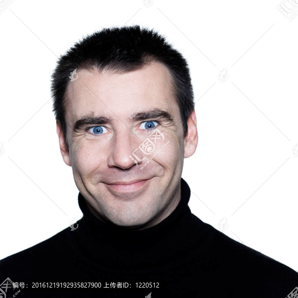 英俊的白人男子藍(lán)眼睛微笑肖像
