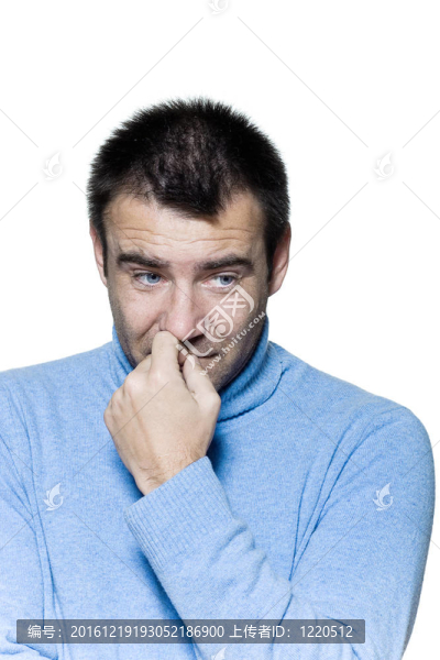 男子肖像咬指甲緊張緊張