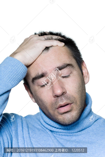 男子肖像頭痛偏頭痛