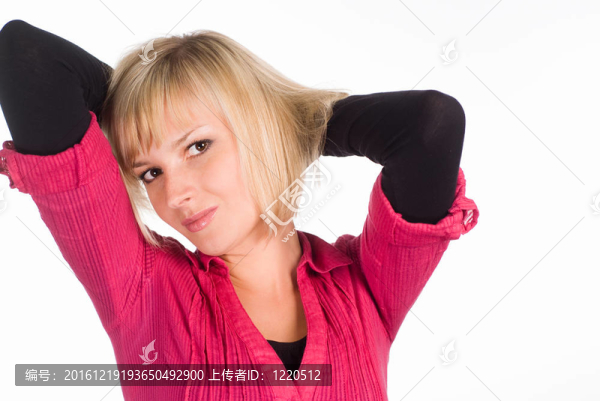 美妙的女孩在白色