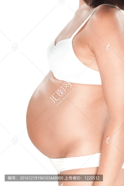 孕婦腹部細(xì)節(jié)側(cè)面圖