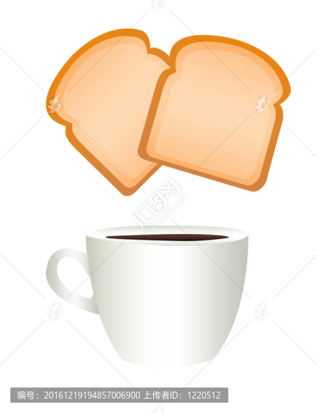 咖啡杯和面包