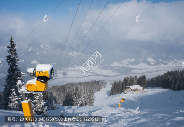 滑雪勝地施拉德明。奧地利