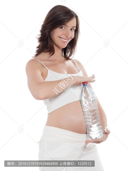 孕婦畫像持水瓶
