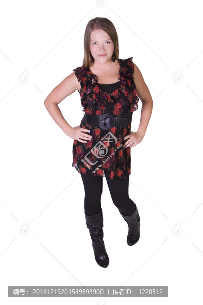 美麗的女孩站起來
