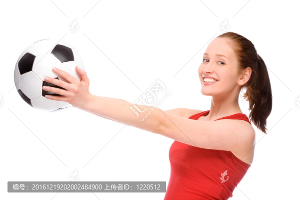 拿著球的女孩