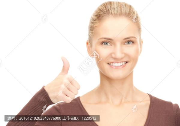 豎起大拇指