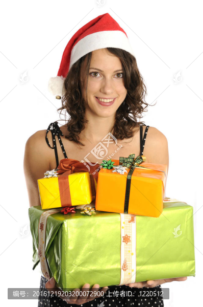 可愛的圣誕女孩