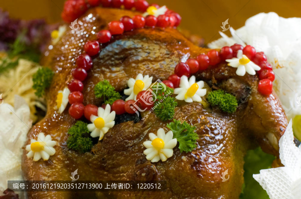 烤鴨和蔬菜