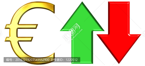 上升和下降的歐元