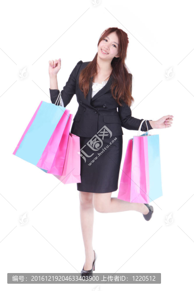 年輕商業(yè)女性購(gòu)物愉快