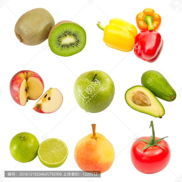 一套水果和蔬菜