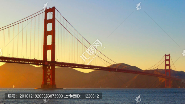 從日落場(chǎng)景點(diǎn)金門(mén)大橋堡