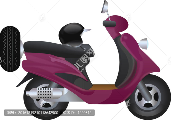 旅游滑板車；插圖