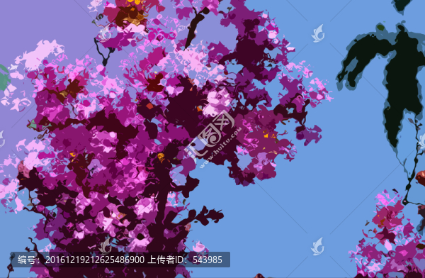 紫薇花無框畫