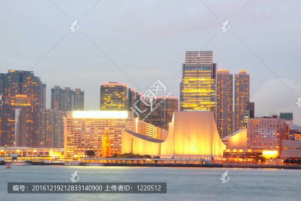 香港港在日落的時刻