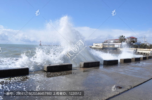 混凝土港口海浪破壞