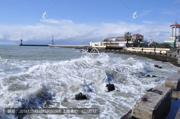 混凝土港口海浪破壞