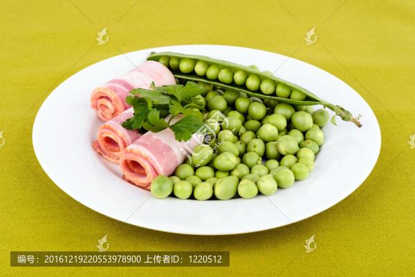 鮮豌豆火腿卷。
