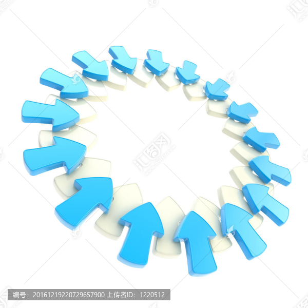 圓對齊注意箭頭孤立