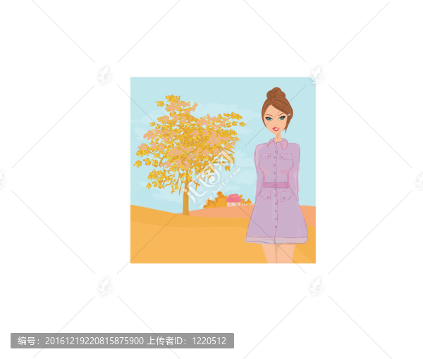 美麗秋天女孩圖