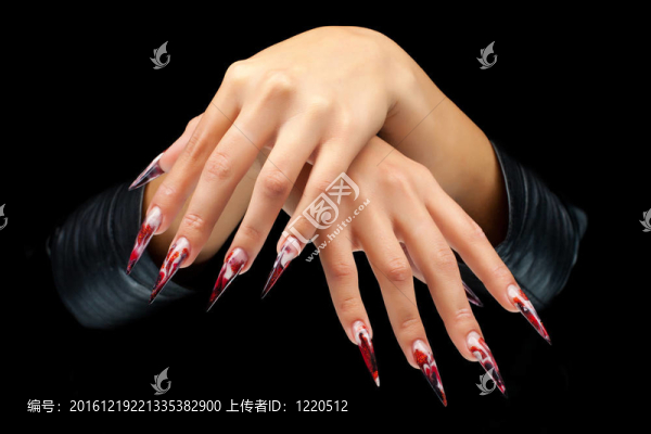 美麗的女人的手和指甲