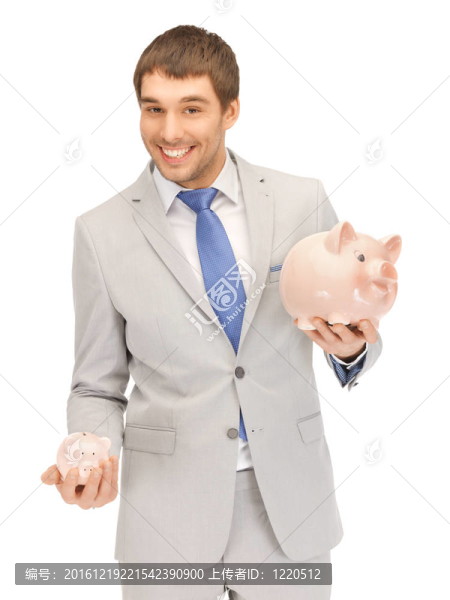 帶存錢罐的男人
