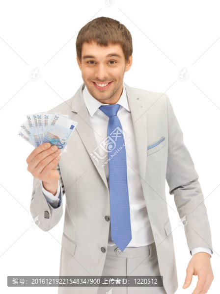 帶歐元現(xiàn)金的帥哥