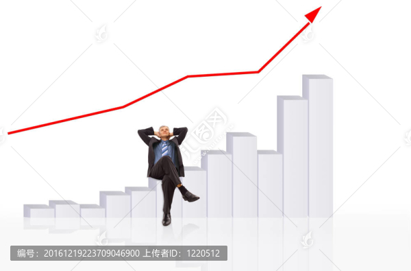 有圖表的商人。在白色背景上孤立