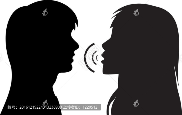 兩個(gè)年輕女人剪影說話