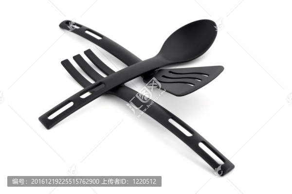 廚房用具在白色的特寫
