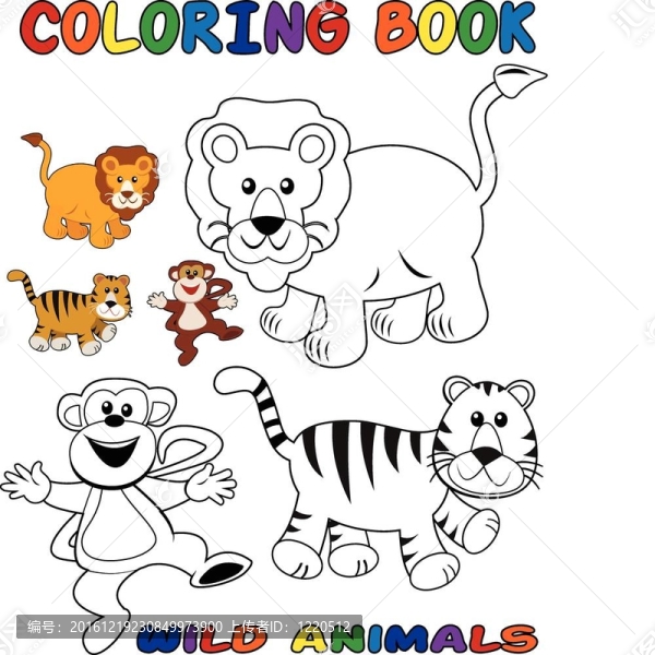 野生動物-,Coloring,Book