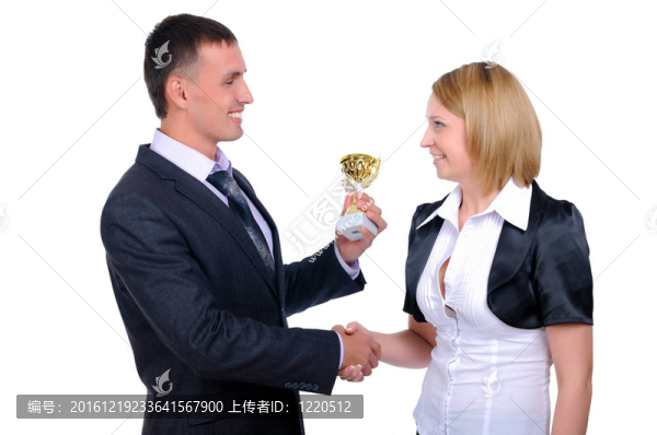 年輕商人贈送禮物
