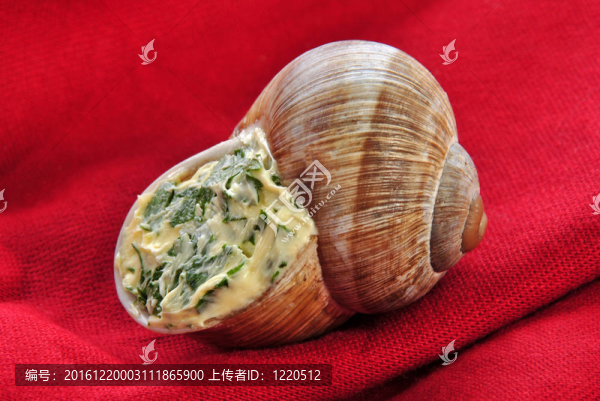 一個(gè)蝸牛和美味的香草奶油