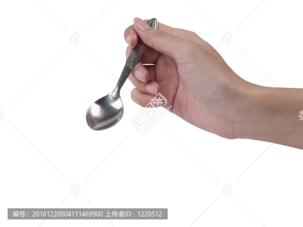 白色背景上的勺子