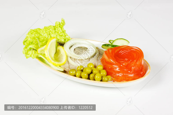 食物系列：魚片與蔬菜的宏觀圖片