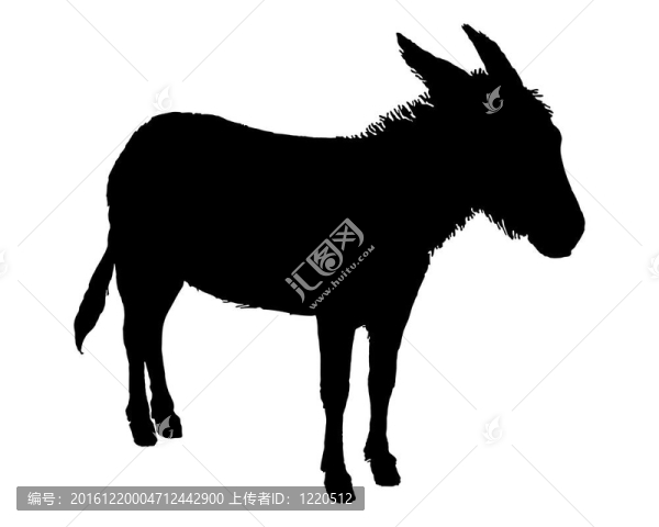 白色驢子的黑色剪影