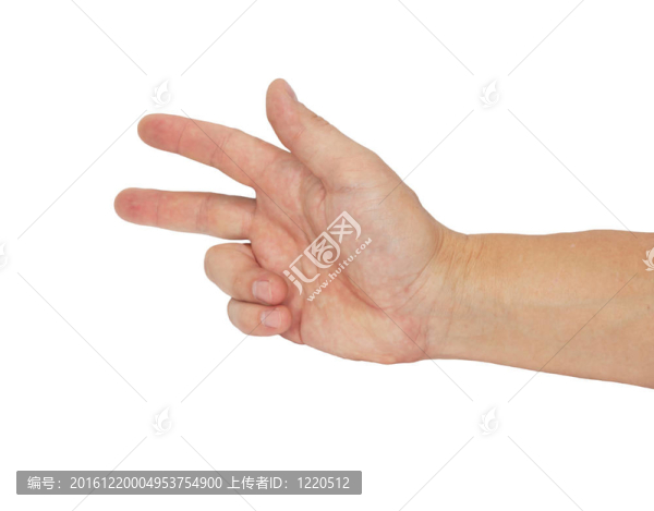 手拿著兩個(gè)手指分開(kāi)的和平標(biāo)志或數(shù)字。