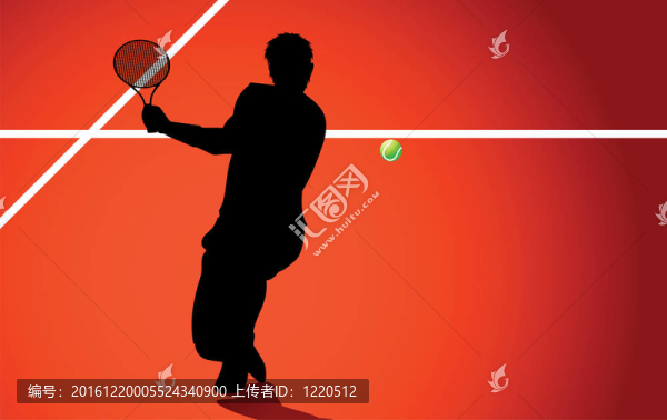 網(wǎng)球運(yùn)動(dòng)員的剪影